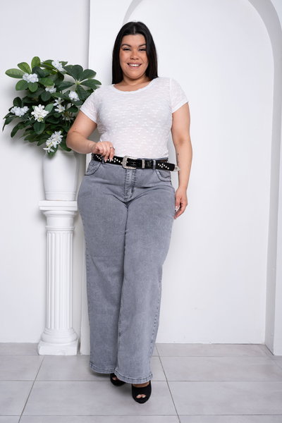 Wideleg Gris Cemento Elastizado