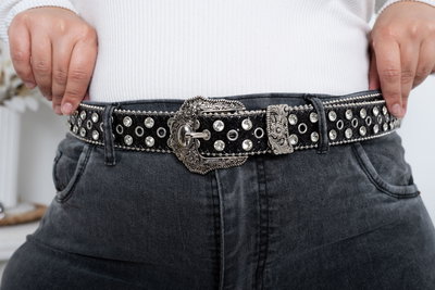 Cinturón Negro c/Strass Premium
