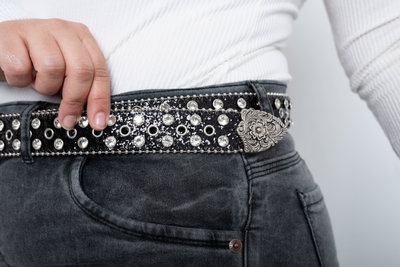Cinturón Negro c/Strass Premium