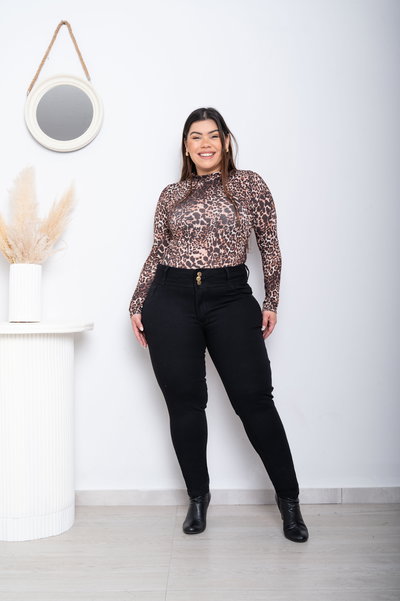 Chupin 3 Botones Negro Elastizado 