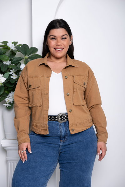 Campera Mostaza Cargo Elastizado 