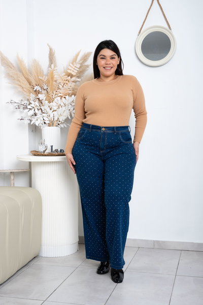 Wideleg Azul Brillo Elastizado