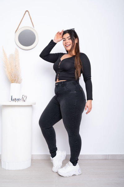 Chupin Gris Liso Elastizado 