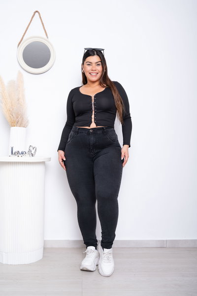 Chupin Gris Liso Elastizado ESP