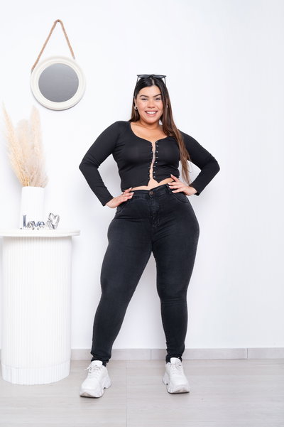 Chupin Gris Liso Elastizado 