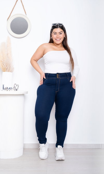 Chupin 3 Botones Azul Oscuro Elastizado