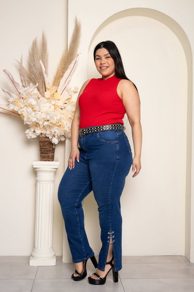 Recto Azul c/Tajo y Cadena Elastizado