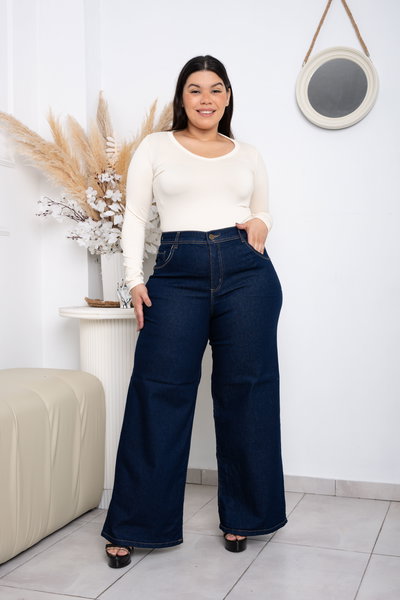 Wideleg Azul Jaspeado Elastizado