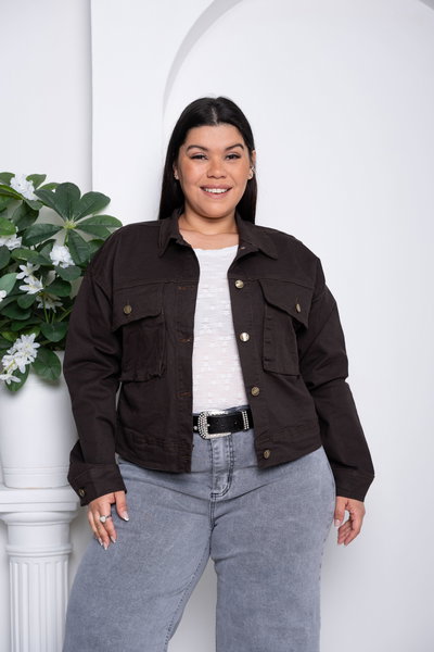 Campera Chocolate Cargo Elastizada