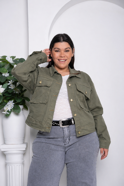 Campera Verde Cargo Elastizada