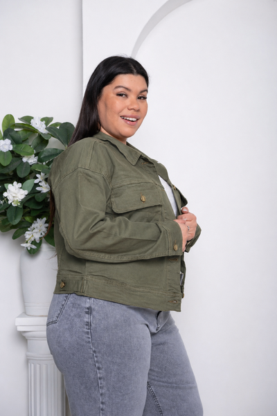 Campera Verde Cargo Elastizada