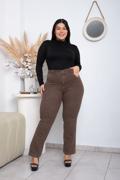 Recto Gabardina Chocolate Elastizado