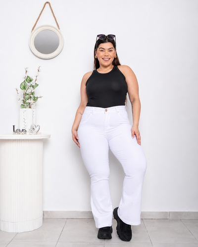 Oxford Blanco Liso Elastizado ESP