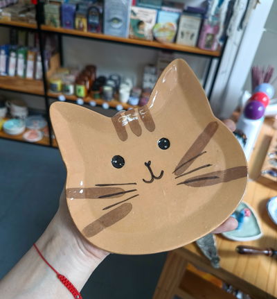 Plato gatito cerámica 