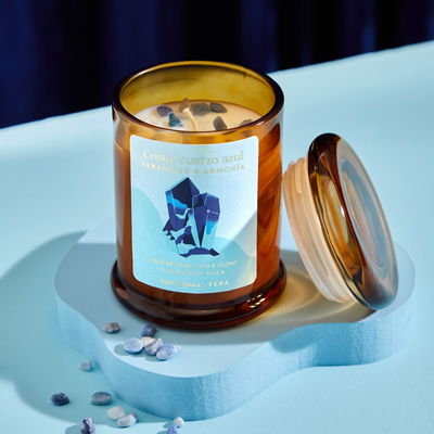 Vela cristal Cuarzo azul - Lima & ozono
