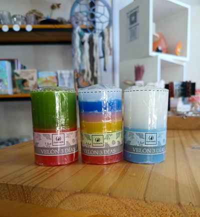 Velón 3 Días Colores Combinados 