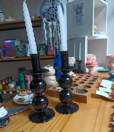 Portavelas Doble Globo Vintage – 21,5 cm aprox.