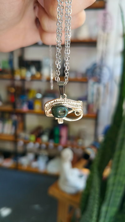 Dije de piedra labradorita Madagascar Ojo de Horus
