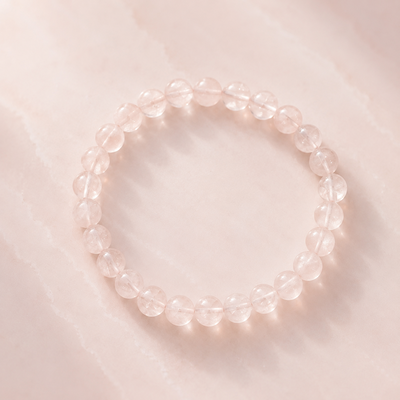 Pulsera de Cuarzo Rosa Natural 6 mm