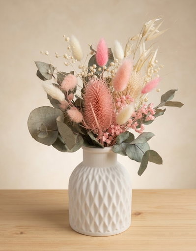 10 souvenirs personalizados - Florero + arreglo floral