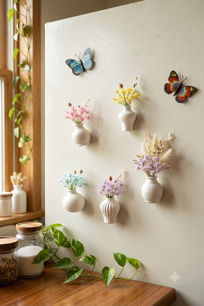 10 souvenirs personalizados - Floreritos con arreglo floral e imán
