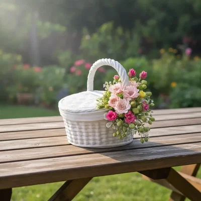 Canasta + arreglo floral