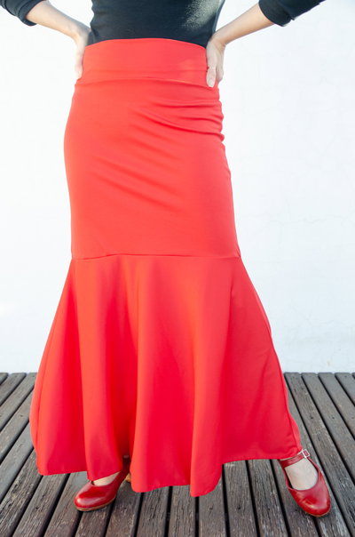 Falda jersey de seda 