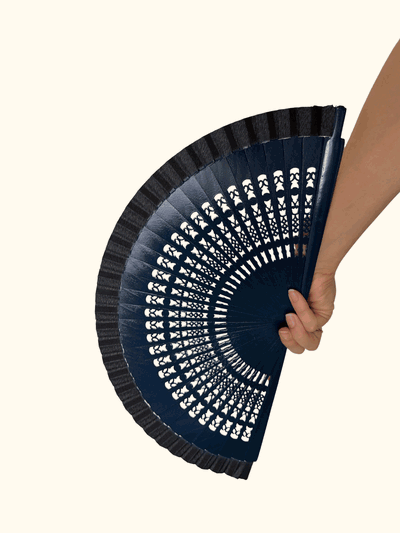 Abanico 23 cm (azul marino)