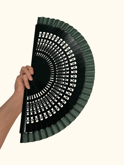 Abanico 23 cm (verde oscuro)