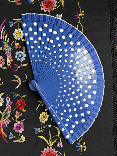 Abanico 23 cm azul