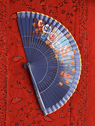 Abanico 23 cm violeta azulado