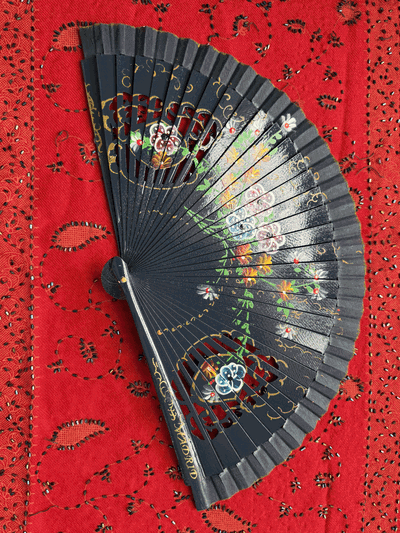 Abanico 23 cm azul marino