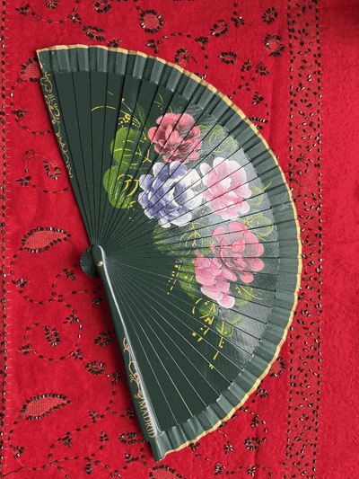 Abanico 23 cm verde oscuro