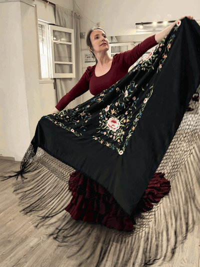 Mantón cuadrado simil Manila importado (España)