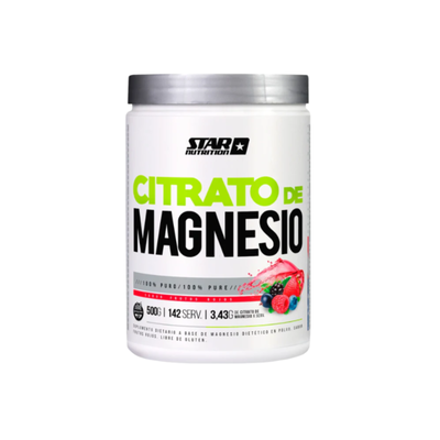 Citrato de Magnesio Sabor Frutos Rojos - Polvo 500 Gr