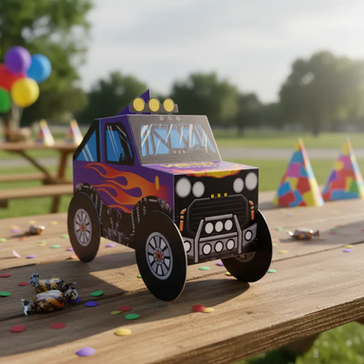 Caja Para Golosinas Monster Truck Monster Jam Cotillón X10