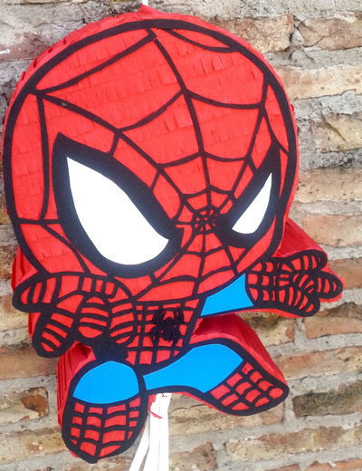 Piñata Artesanal Hombre Araña Spiderman Spidey Cotillón 50cm