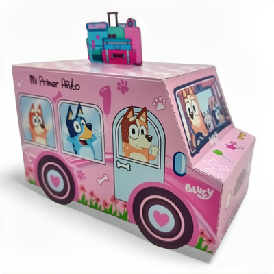 Cajitas Golosineras Temática Bluey 2026 Rosa Cotillón X10