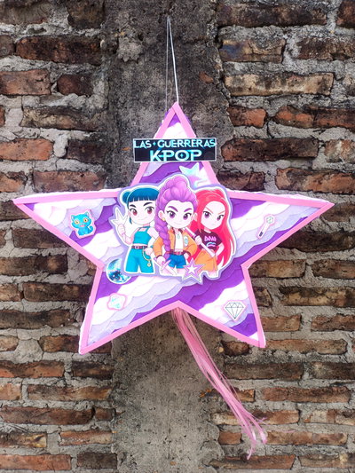 Piñata Guerreras Kpop Huntrix Demon Hunters Cumpleaños Cotillon