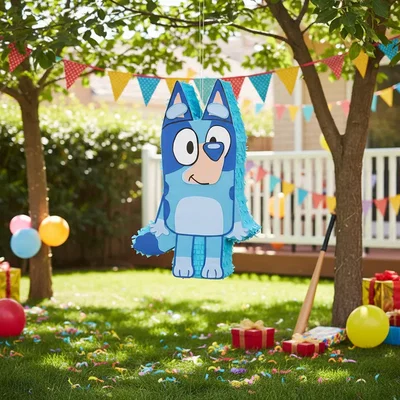 Piñata Bluey Personaje Artesanal Cumpleaños Cotillón 50cm