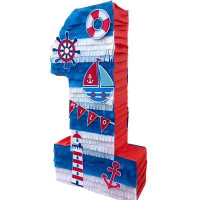 Piñata Artesanal Temática Marinero Cumpleaños Cotillón 50cm