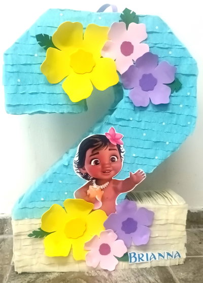 Piñata Artesanal Temática Moana Bebé Cumpleaños Cotillón