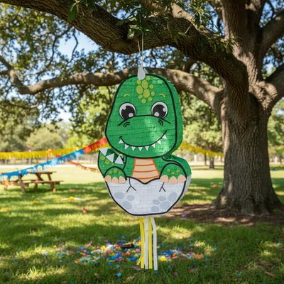 Piñata De Cumpleaños Dinosaurio Bebe Artesanal Cotillon