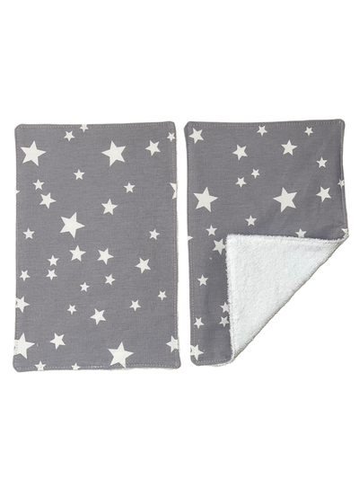 Toallitas pack x2 - Gris estrellas  -