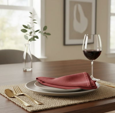 Servilletas de tusor Carmin - Pack x4 - (47x51 cm)