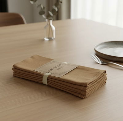 Servilletas de tusor Avellana - Pack x4 - (47x51 cm)