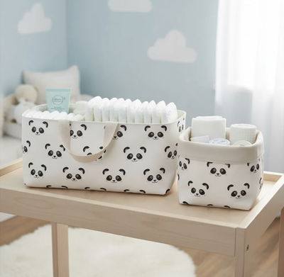 Pañalero y cesto - Osos Pandas -