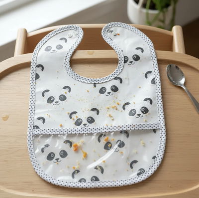 Babero chico impermeable - Triple capa - Pandas