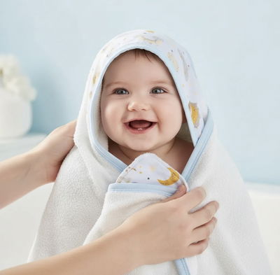 Toalla capucha y Babita - Cielo -