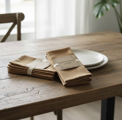 Servilletas de tusor Avellana - Pack x4 - (47x51 cm)